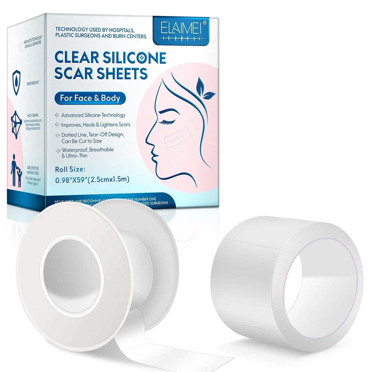 Self-Adhesive Scar Cover Tape Skin Care Strips , Transparent Color