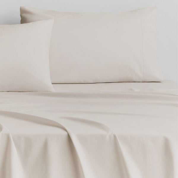 500 TC Cotton Sateen Fitted Sheet in Chalk