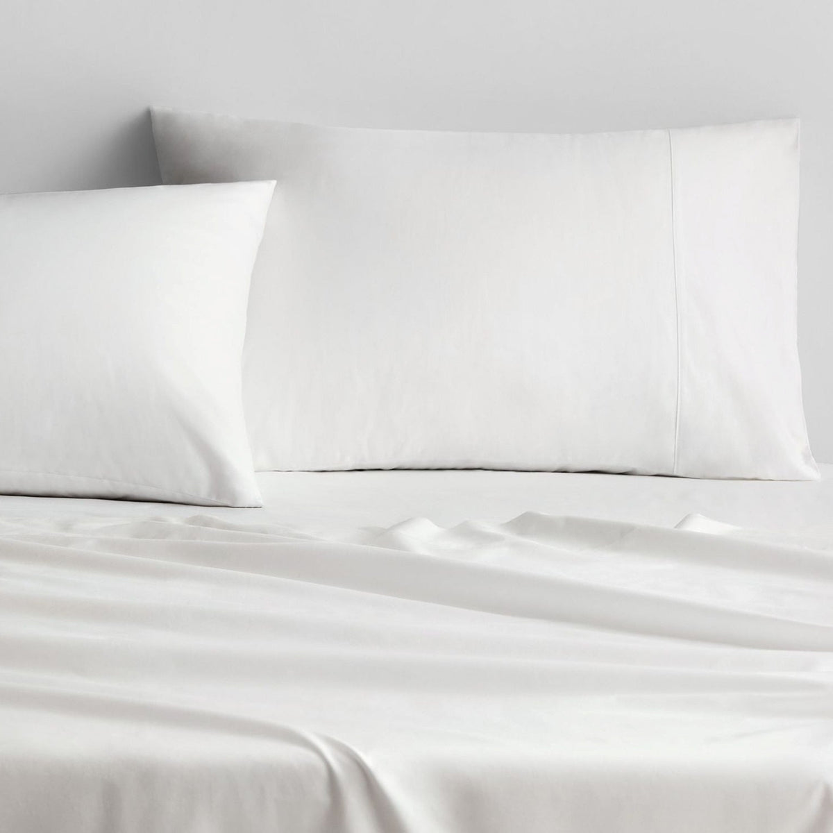 500 TC Cotton Sateen Pillowcase in Snow