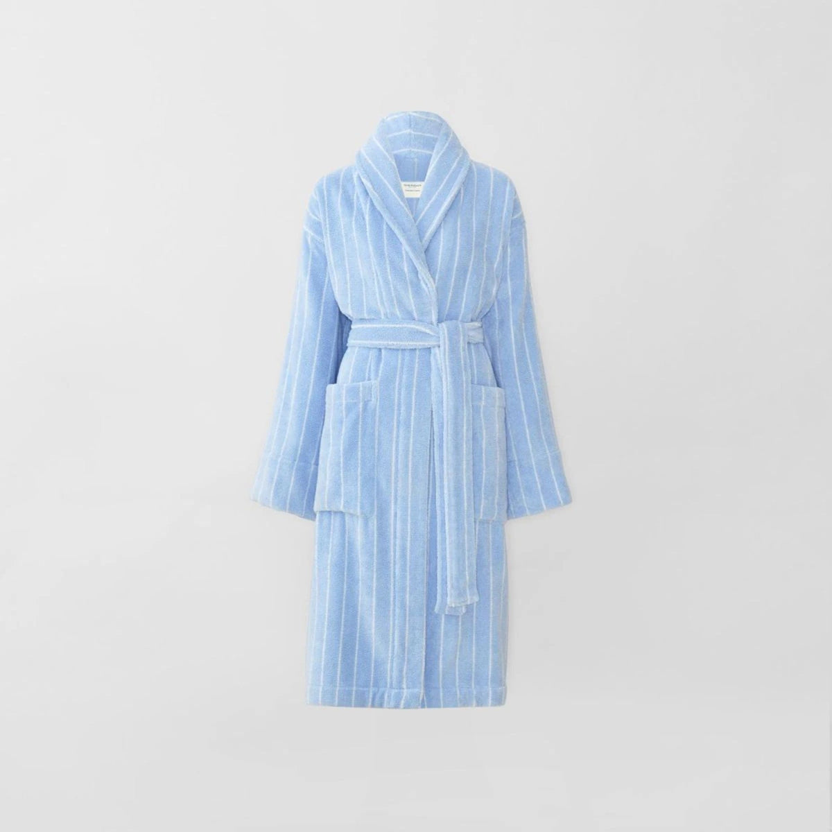Aven Stripe Bath Robe in Skylight
