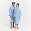 Aven Stripe Bath Robe in Skylight