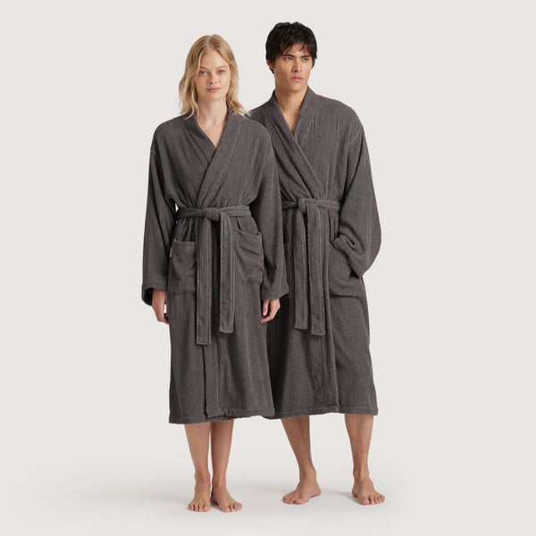 Living Textures Bathrobe in Granite