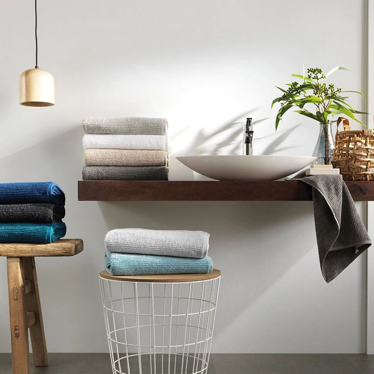 Living Textures Towel Collection in Misty Teal