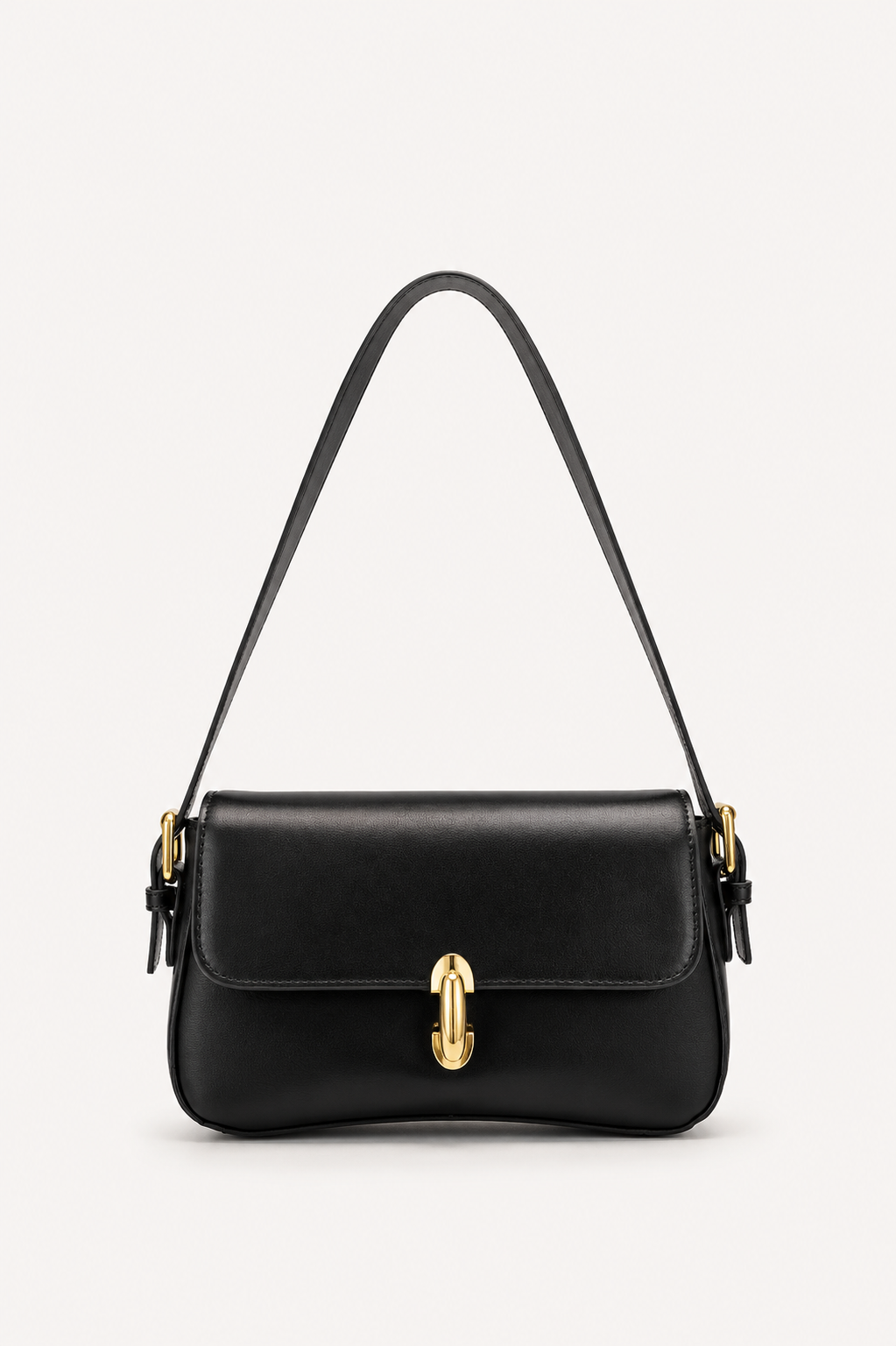 Women’s Structured Flap Shoulder Bag with Adjustable Strap Main image