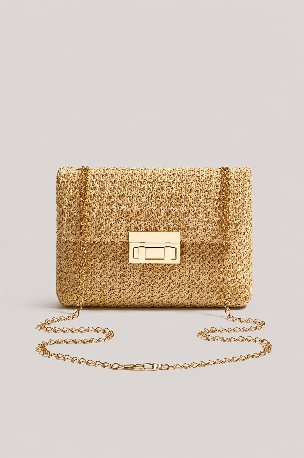 Women’s Woven Straw Chain Shoulder Bag Main image